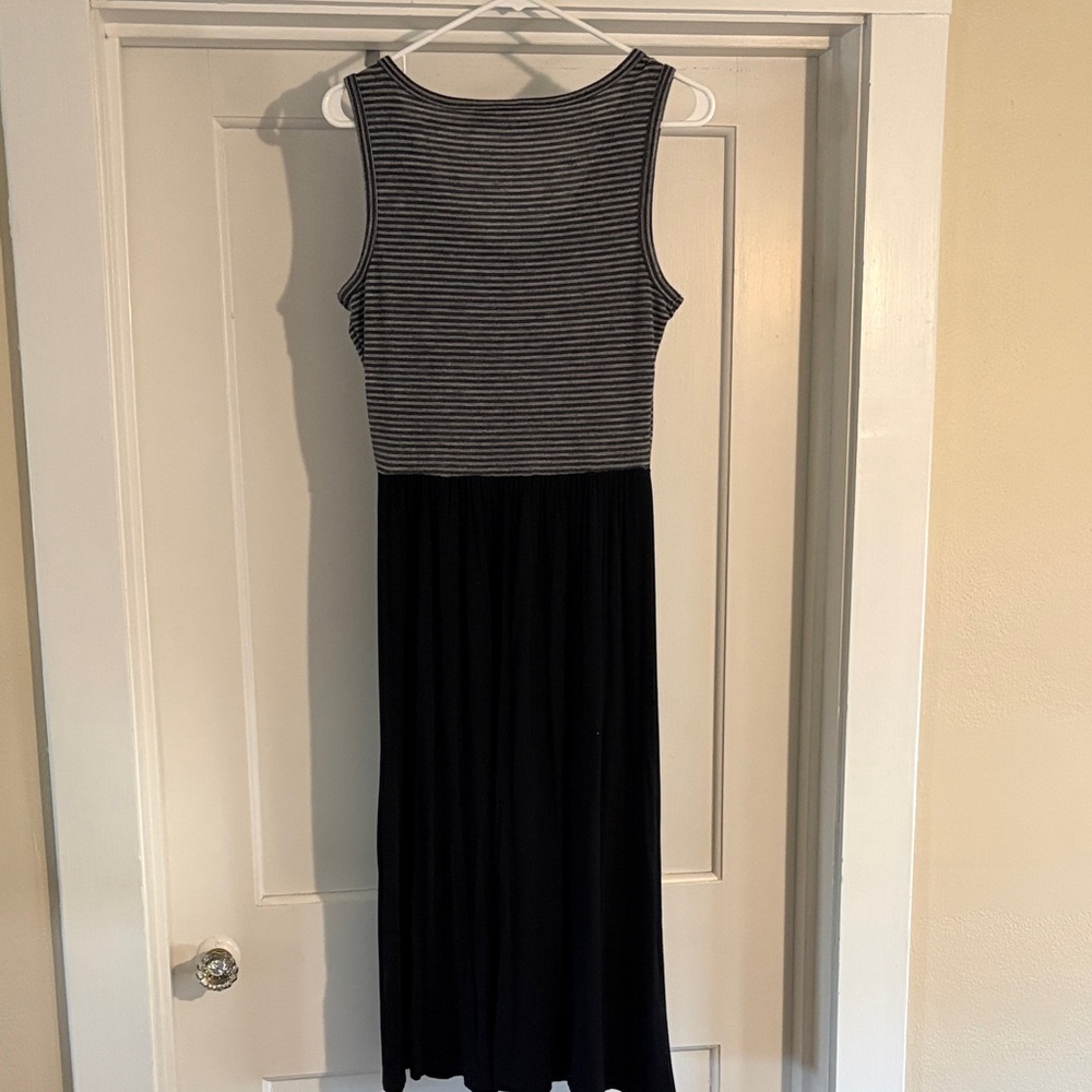 Artisan Ny Black and Gray Striped Midi Dress - Picture 4 of 4